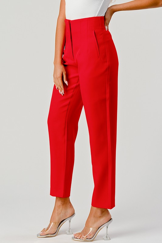 Vivian Darted Trousers (Red)
