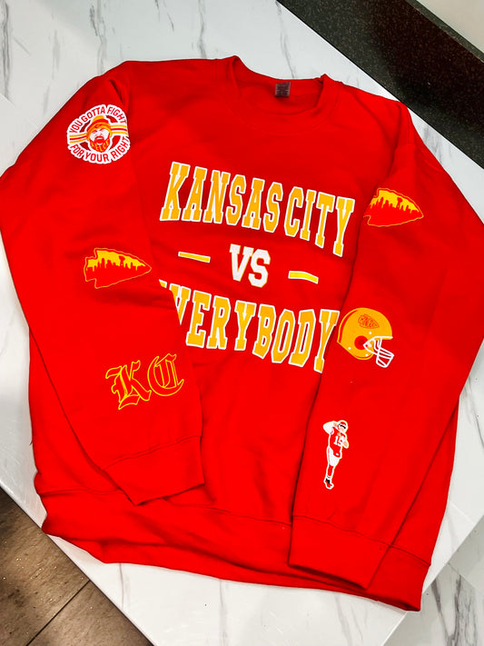 Kansas City Vs Everybody Crewneck Sweater (Red)