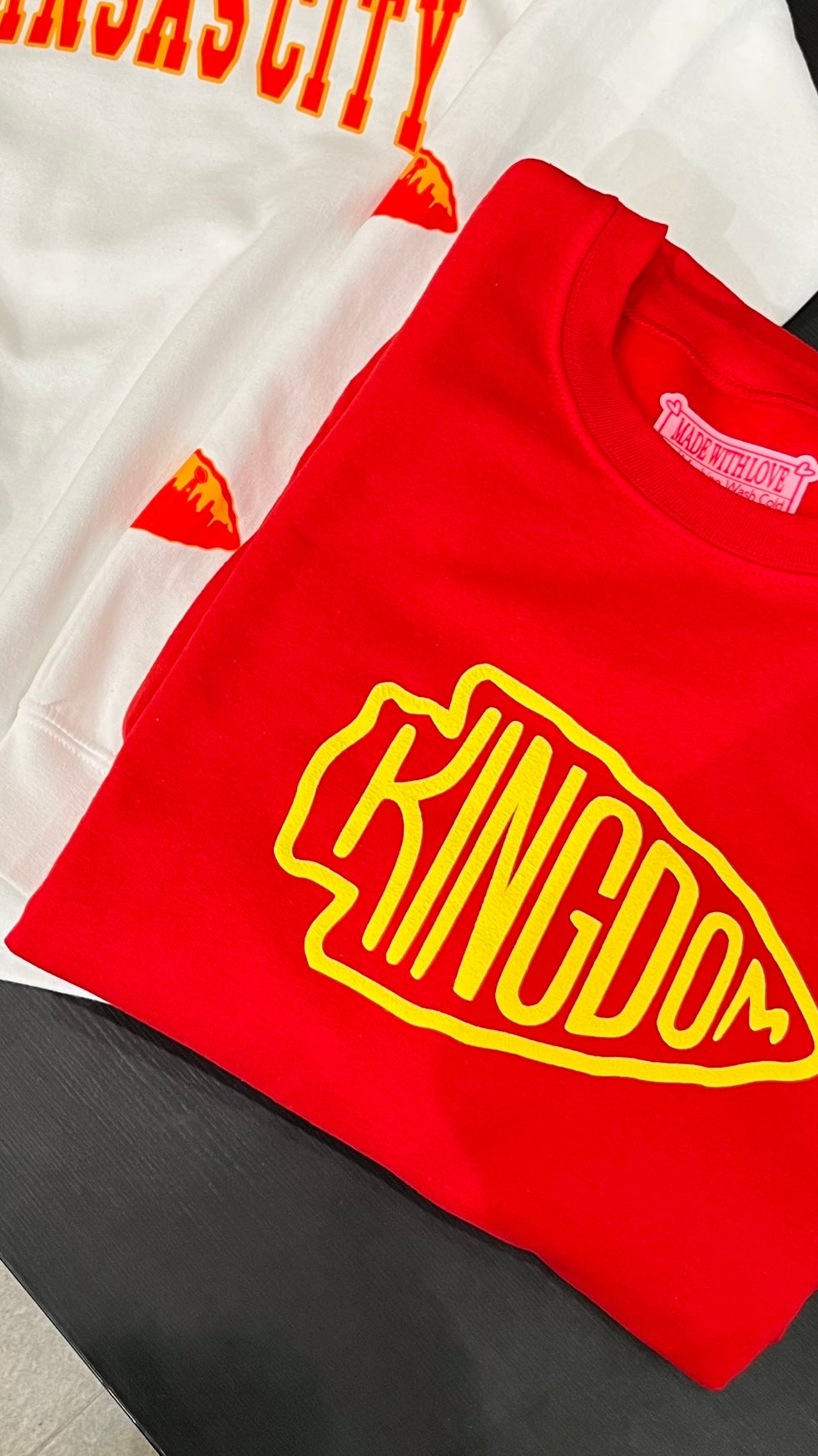 Kingdom Puff Print Crewneck Sweater (Red)