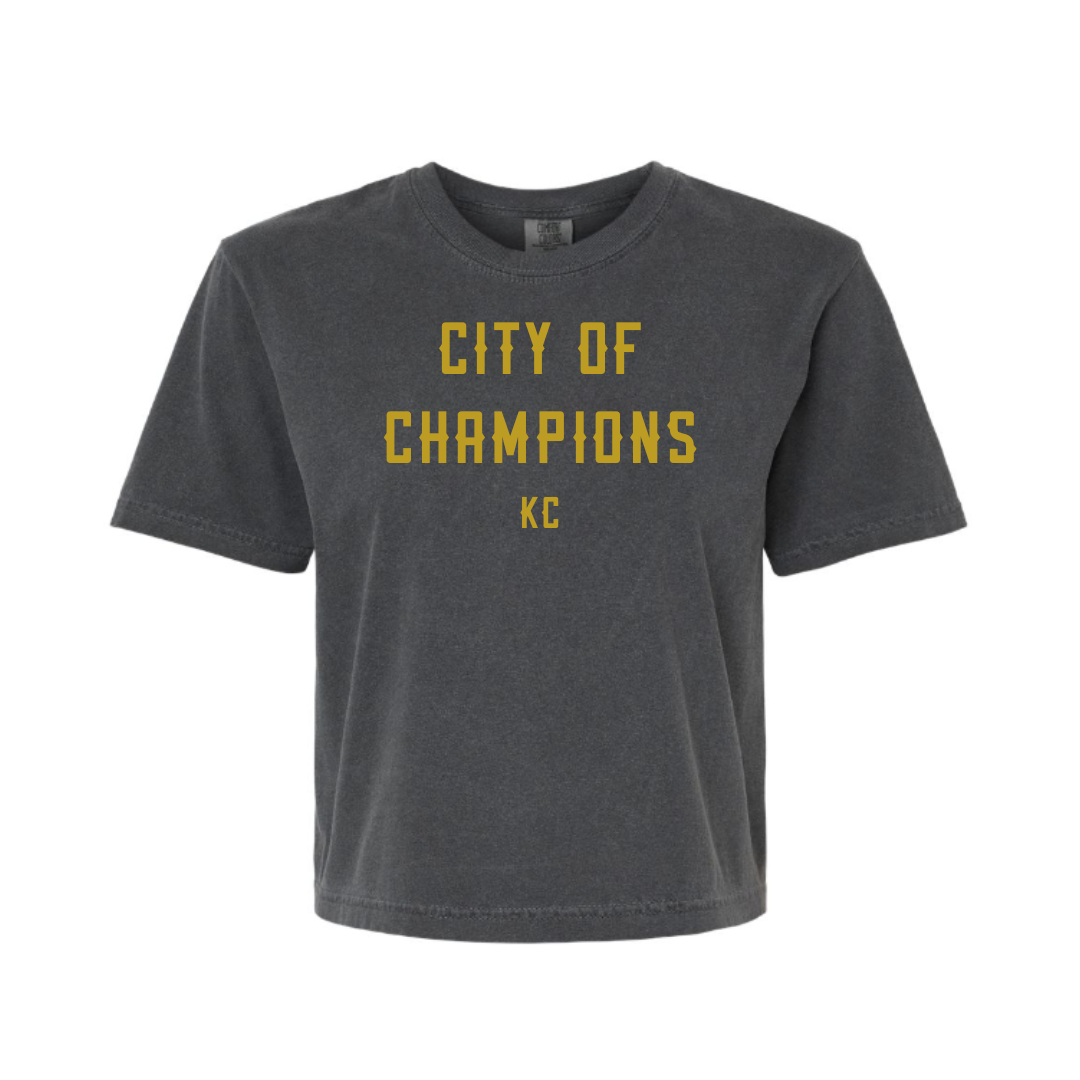 City of Champions Cropped Tee (Charcoal)