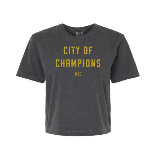 City of Champions Cropped Tee (Charcoal)