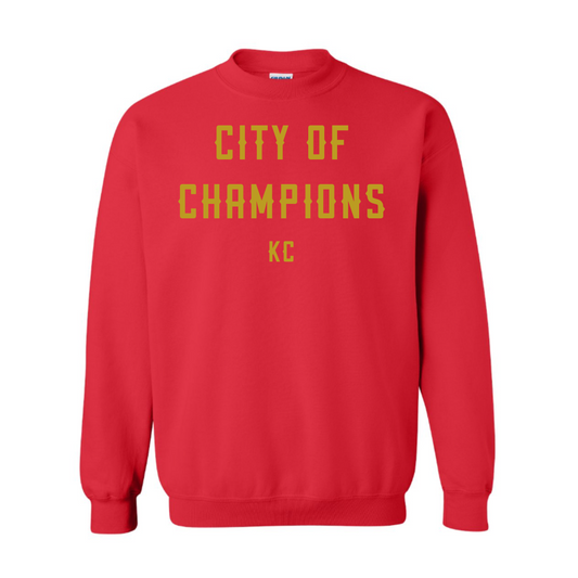 City of Champions KC Crewneck Sweatshirt (Red)