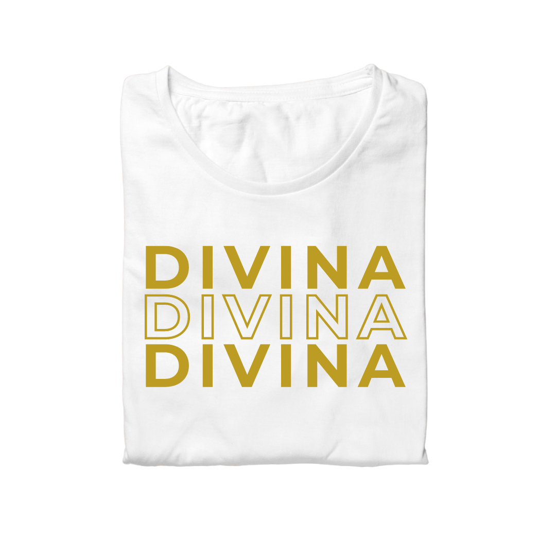 Divina Stacked Lettering Tee (White)