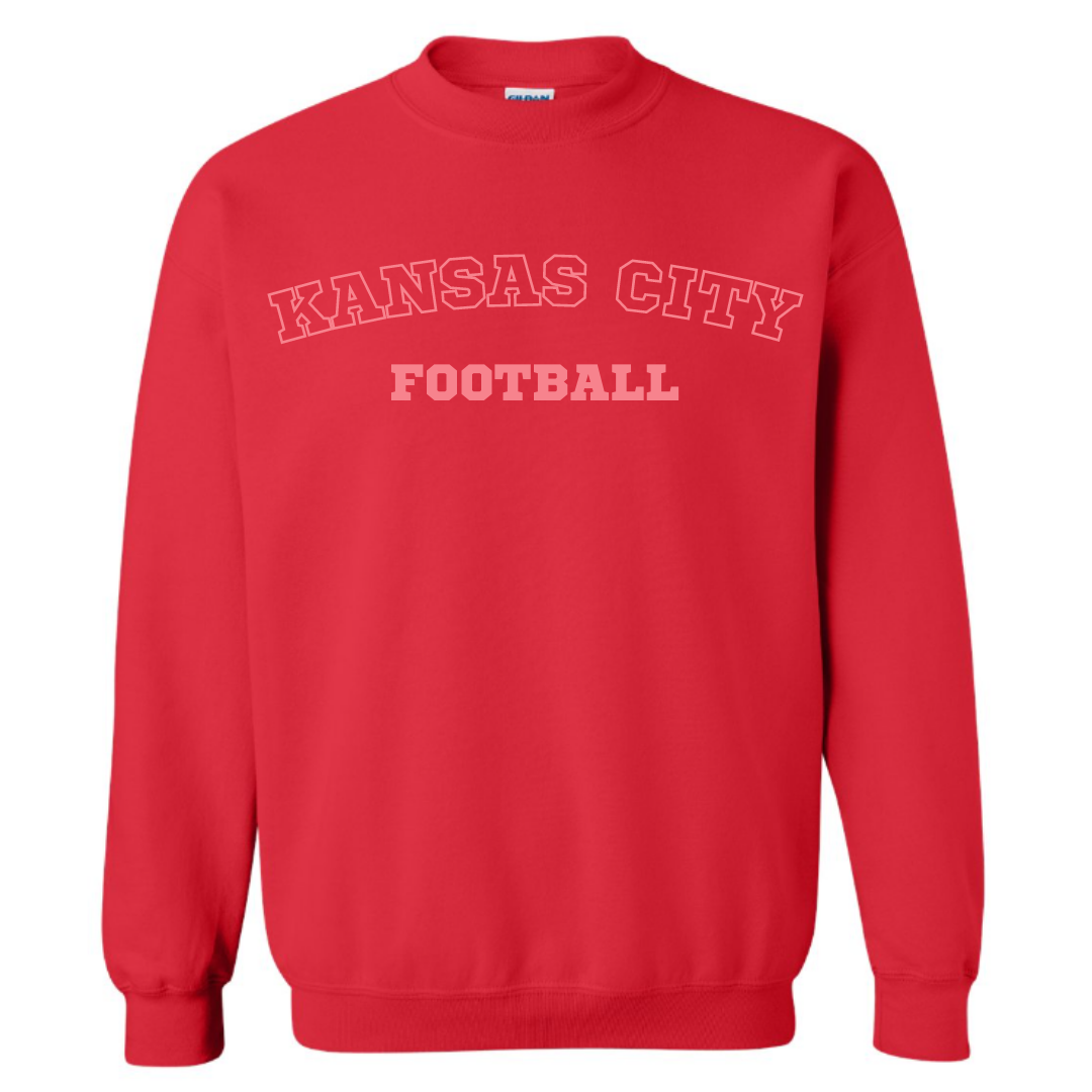 Kansas City Football Crewneck Sweatshirt (Pink)